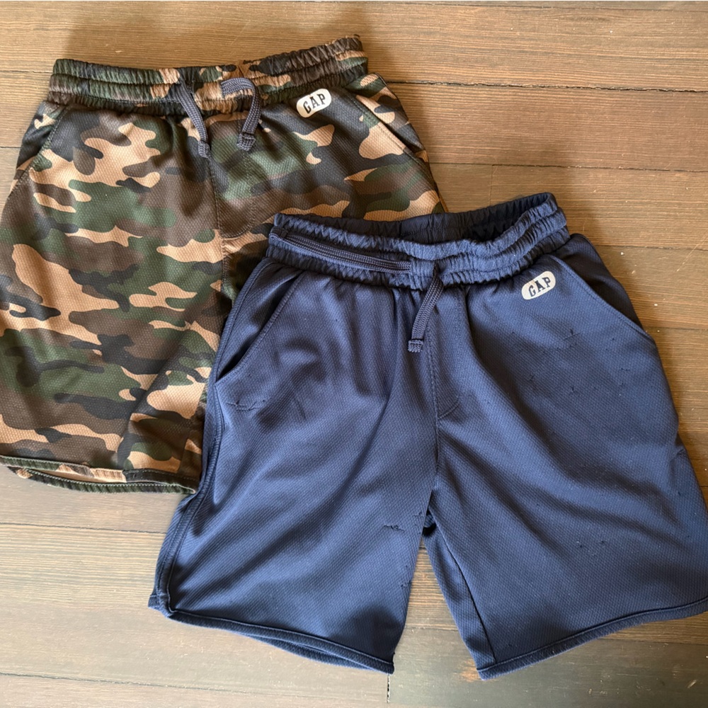 GapFit Kids Mesh Pull-On Shorts | Set of 2, boys size S